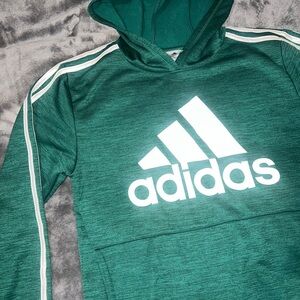 Adidas Boys Green Sweatshirt Hoodie